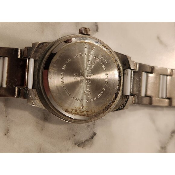 Stylish & Co. Women's Silver Stainless Steel Analog Watch With Rhinestones - Picture 5 of 6